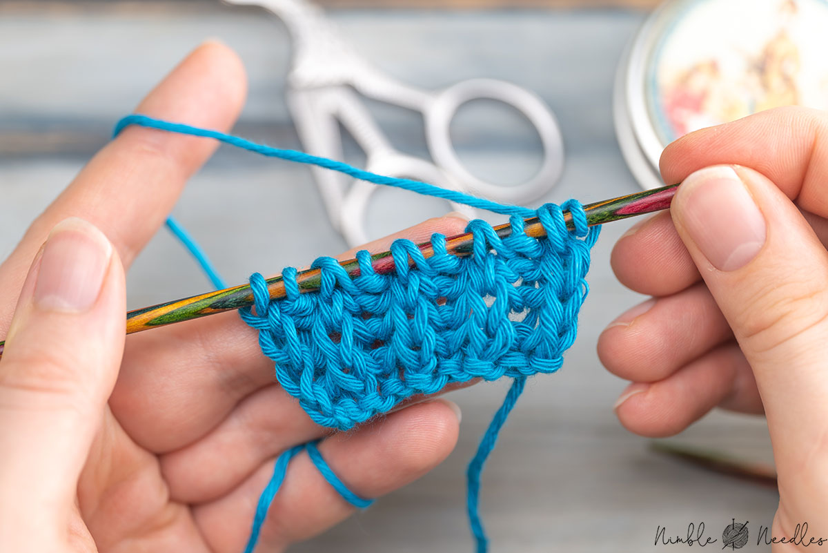 repeating these steps for the brioche stitch