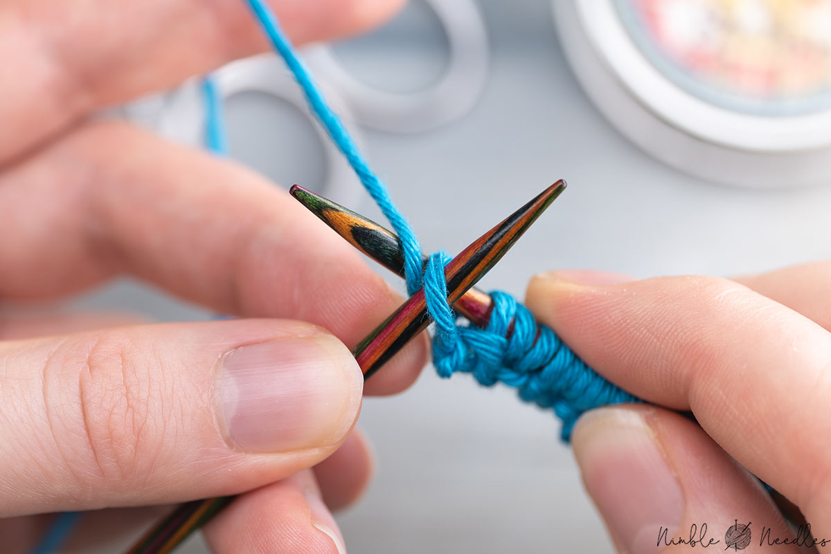knitting the last stitch through back loop
