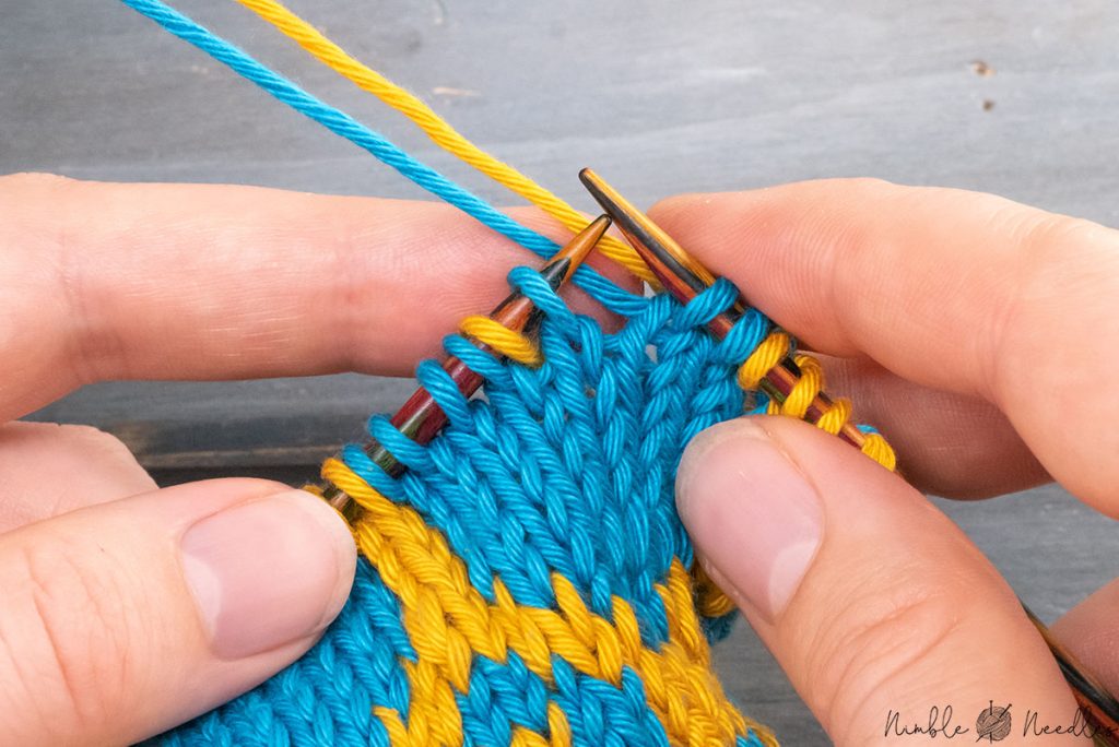 stopping one stitch ahead of the ladder back stitch