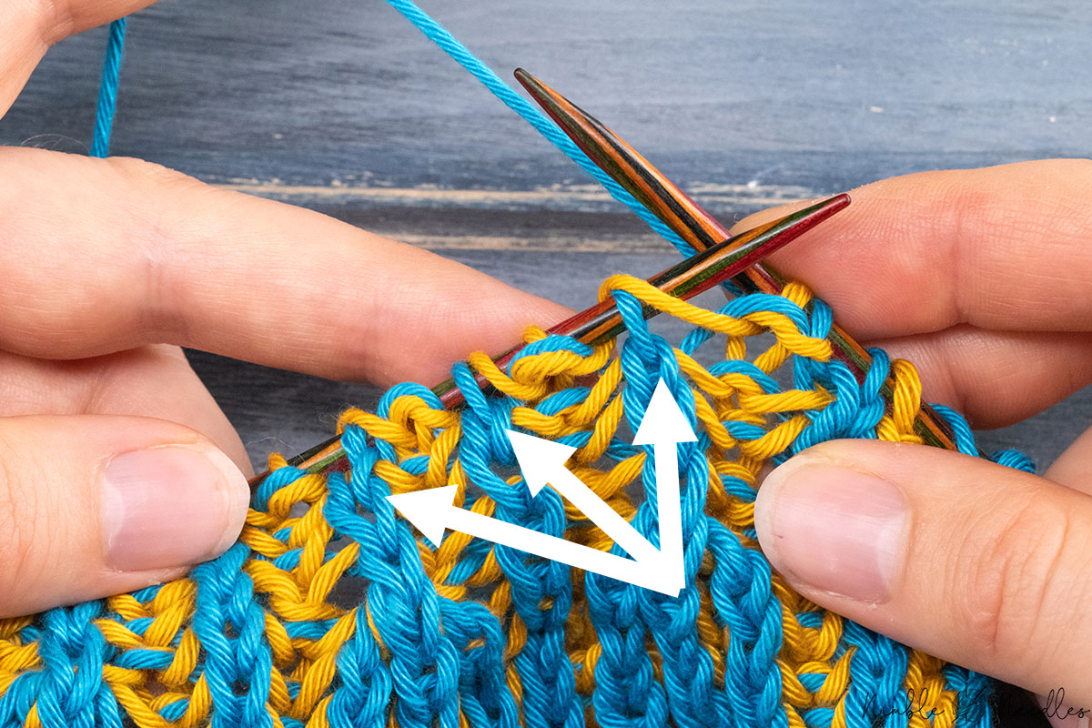 stopping right before a double stitch with 2 more to the left