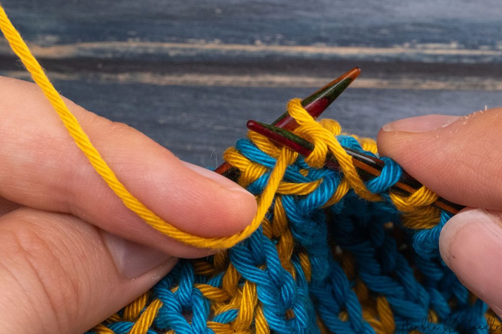 purling one stitch