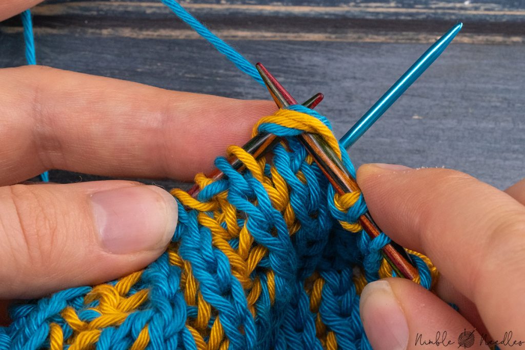 slipping two double stitches knitwise