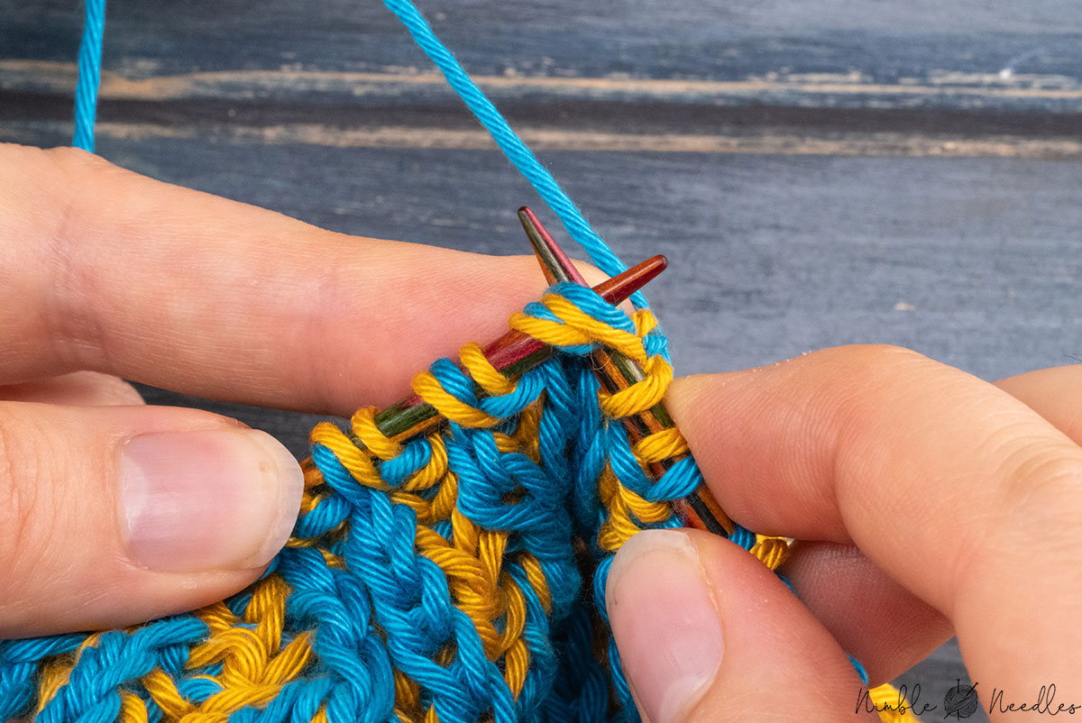 slipping two double stitches knitwise
