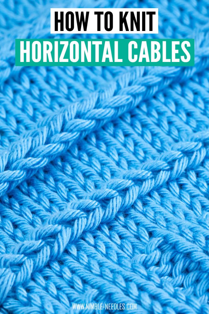 pinterest design for the horizontal cable stitch tutorial