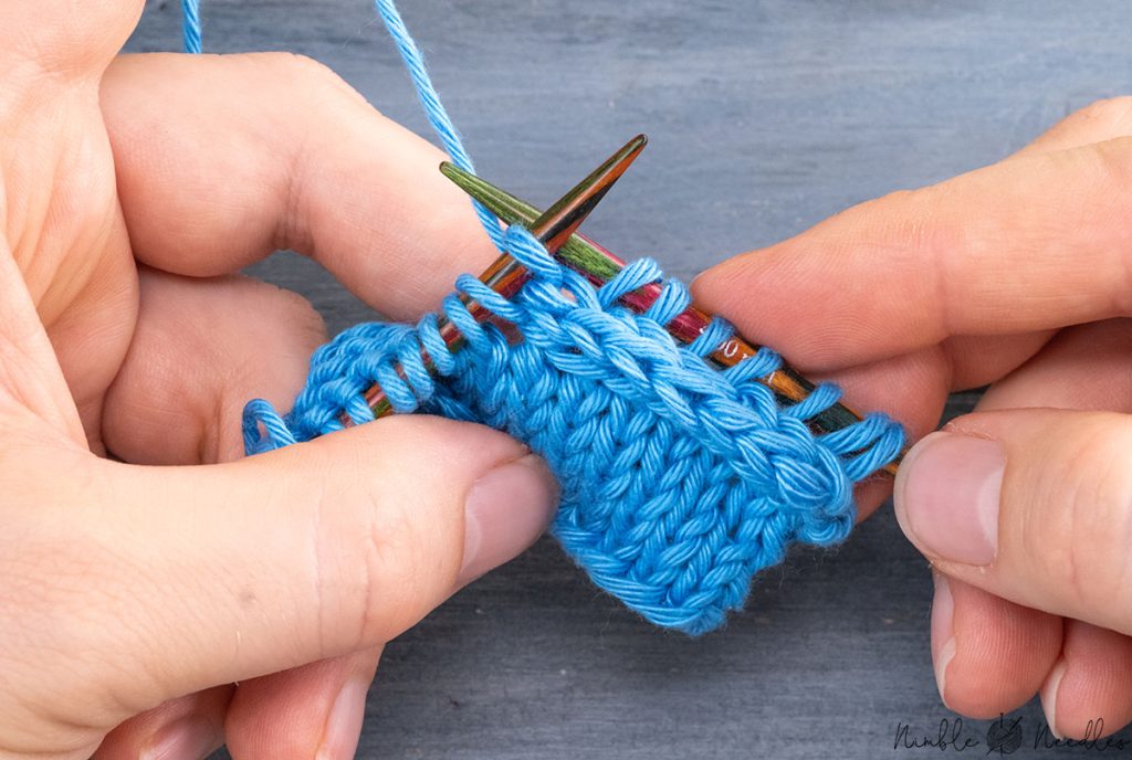 repeating these steps for a horizontal 2 stitch cable