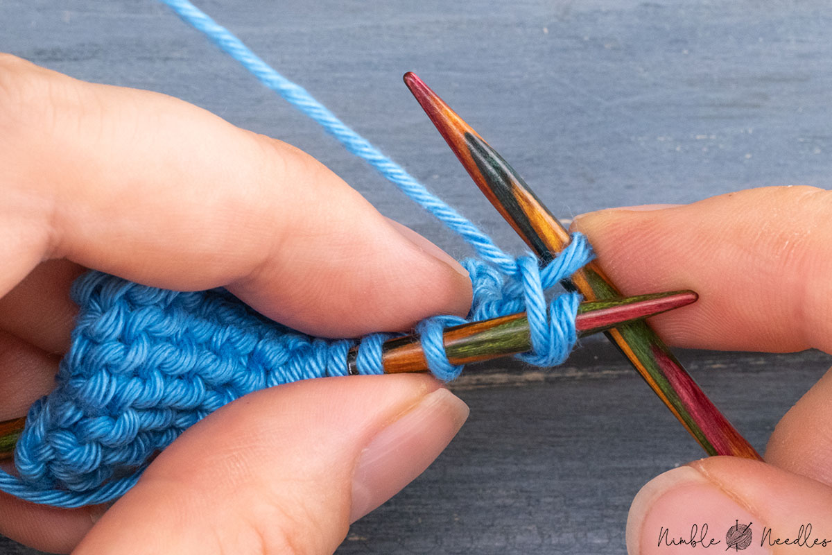 knitting into the second stitch on the left needle from behind