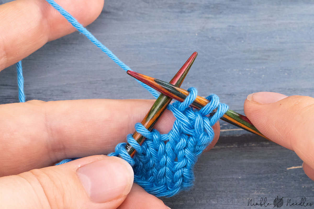 dropping the remaining loops off the left needle