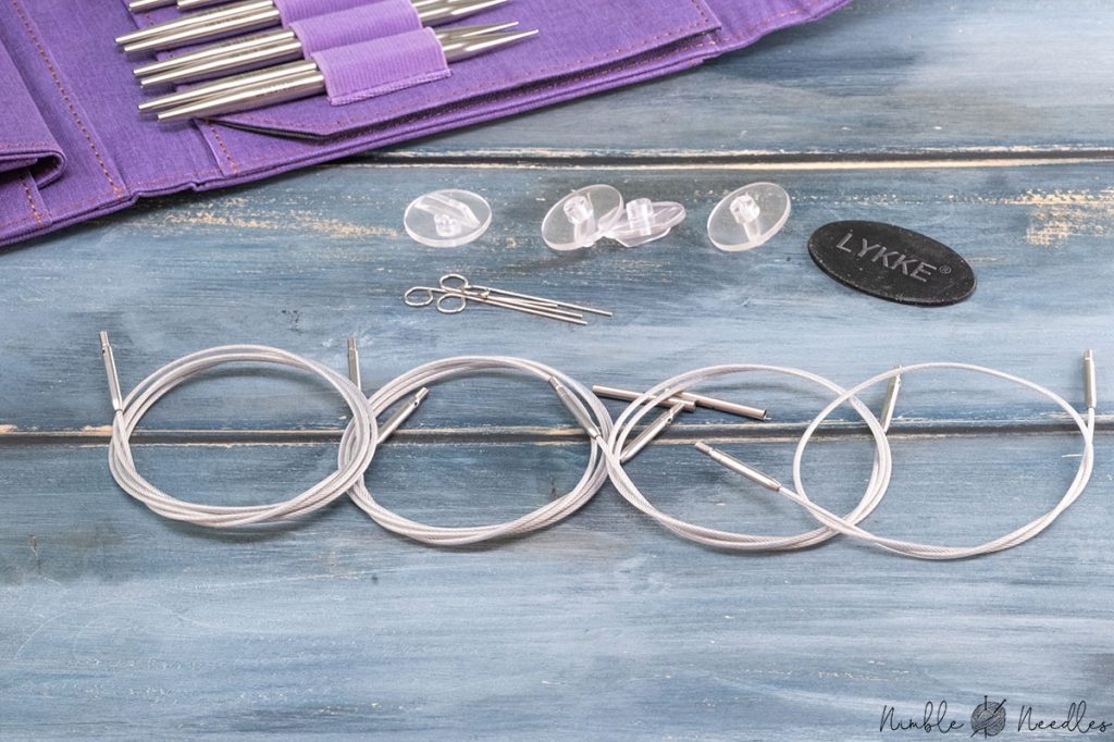 the accessories included int he lykke flight knitting needle sets