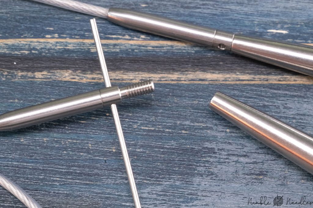 connecting the tip with the cable using the key