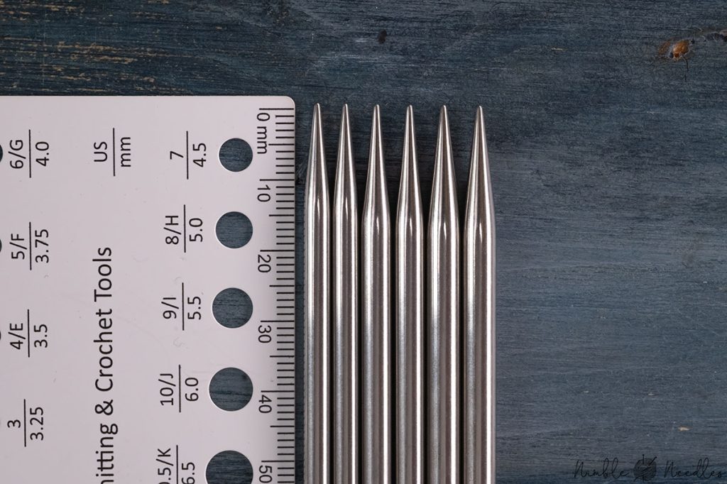 the tips of the lykke flight interchangeable knitting needlese close-up